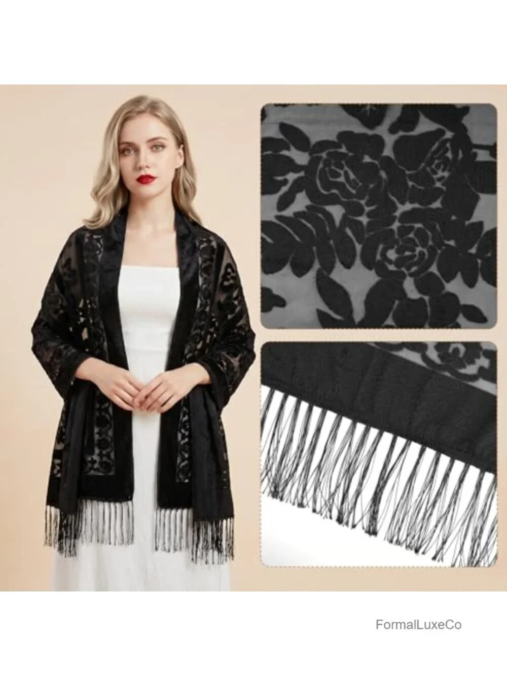 Elegant Velvet Shawl and Wrap for Evening Dresses Wedding Sheer Scarf